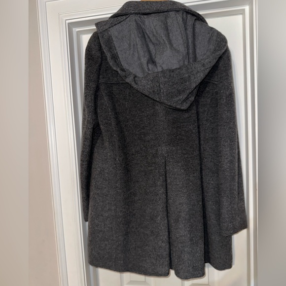 MNG SUIT, WOOL, 3/4 LENGTH, MEN’S GRAY DESIGNER HOODED PEA COAT          Size: M - Picture 6 of 15